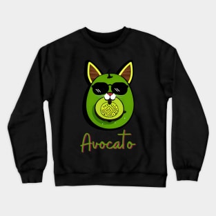 Avocato Funny Cute Cat Avocado Vegan And Cat Lover Kitten Crewneck Sweatshirt